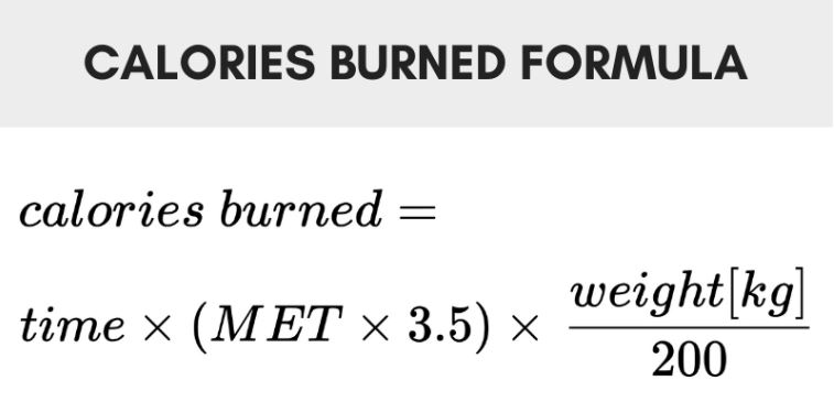 Formel zur Berechnung der verbrannten Kalorien