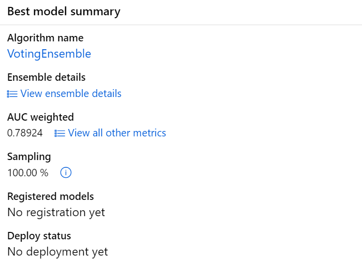 Microsoft Azure ML best_model_summary