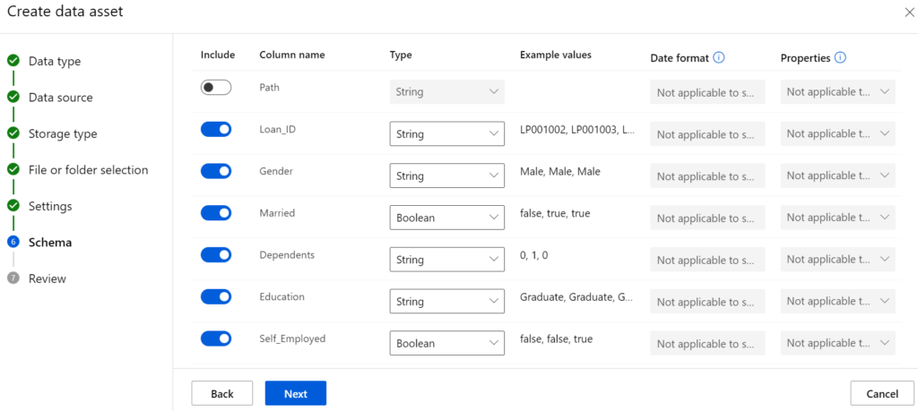 Microsoft Azure ML datentypen anpassen