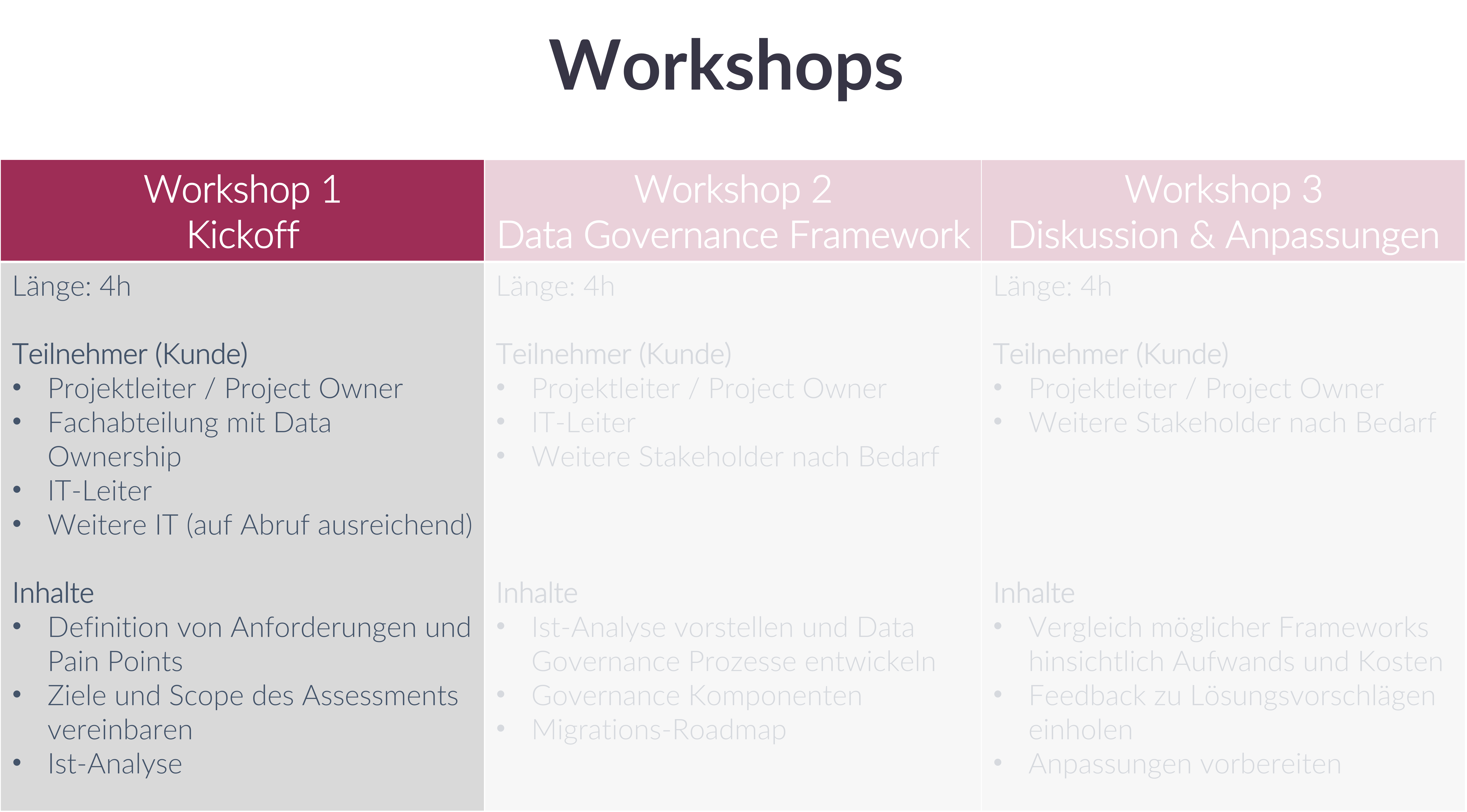 Data Governance Assessment Workshop Kickoff