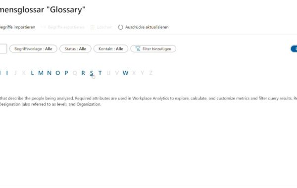 Showcase Beispiel Microsoft Purview Glossar